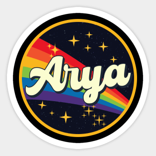 Arya // Rainbow In Space Vintage Style Sticker